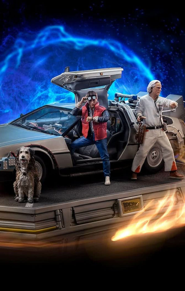 Delorean Full Set Deluxe Statue - Back to the Future - Art Scale 1/10