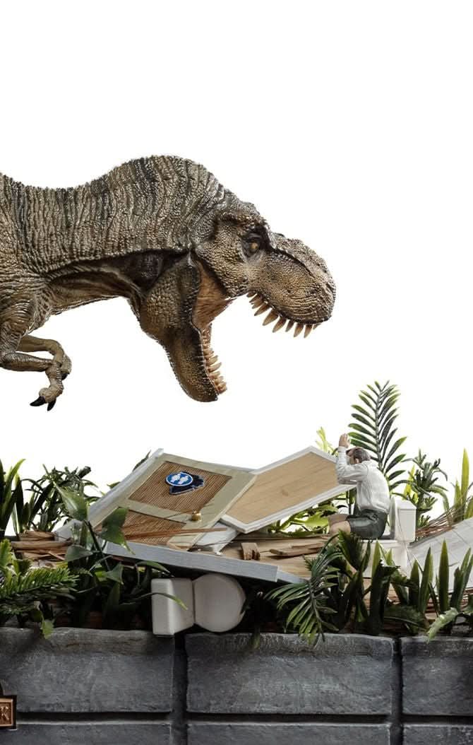 Statue T-Rex Attack Donald Gennaro - Jurassic Park - 1/20 Scale - Iron Studios