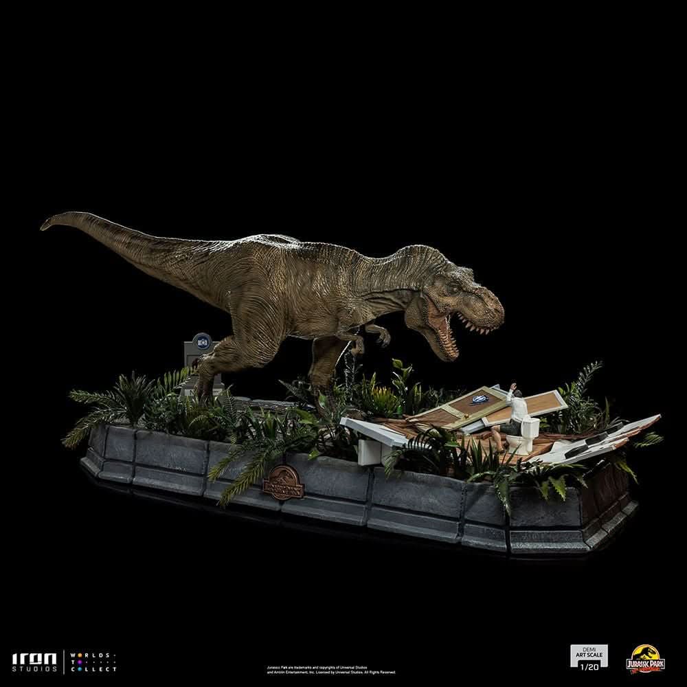 Statue T-Rex Attack Donald Gennaro - Jurassic Park - 1/20 Scale - Iron Studios