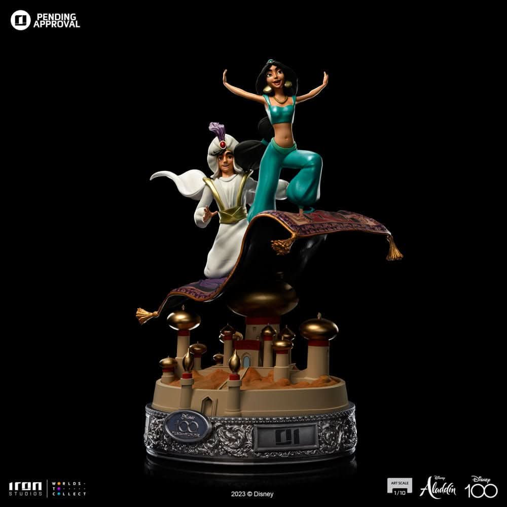 Aladdin and Jasmine Statue 100 Years Version - Disney 100th - Aladdin - Art Scale 1/10 - Iron Studios