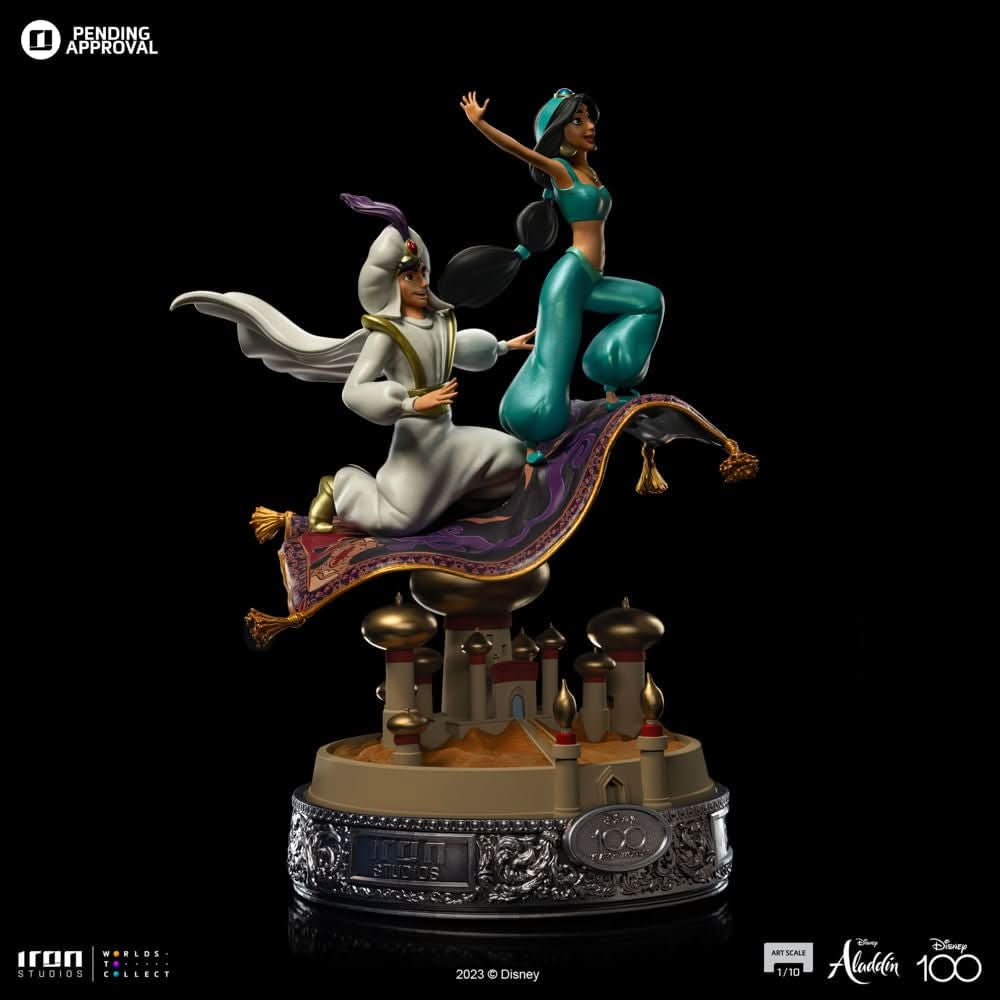 Aladdin and Jasmine Statue 100 Years Version - Disney 100th - Aladdin - Art Scale 1/10 - Iron Studios
