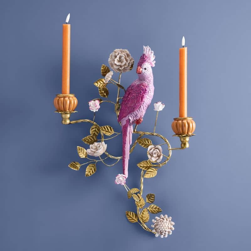 Papegaai wandlamp, oranje/roze