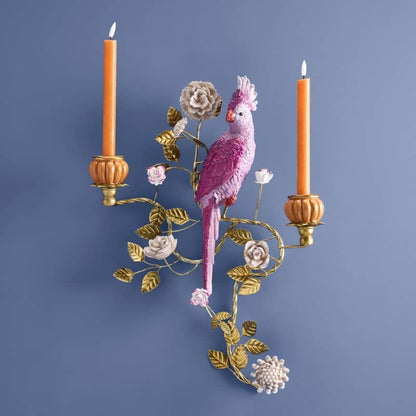 Papegaai wandlamp, oranje/roze