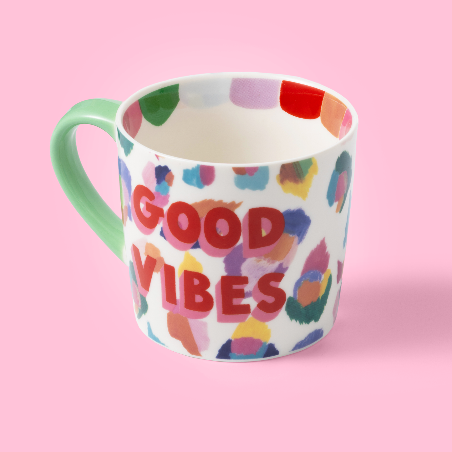 Mok met beschilderde luipaardprint - Goede vibes