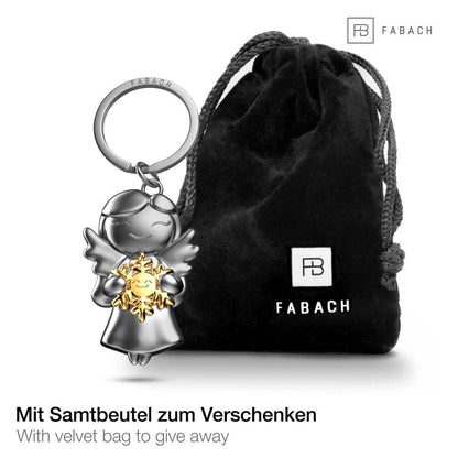 Porte-clés « étoile » en forme d'ange gardien - ange porte-bonheur avec flocon de neige - porte-bonheur en forme d'ange