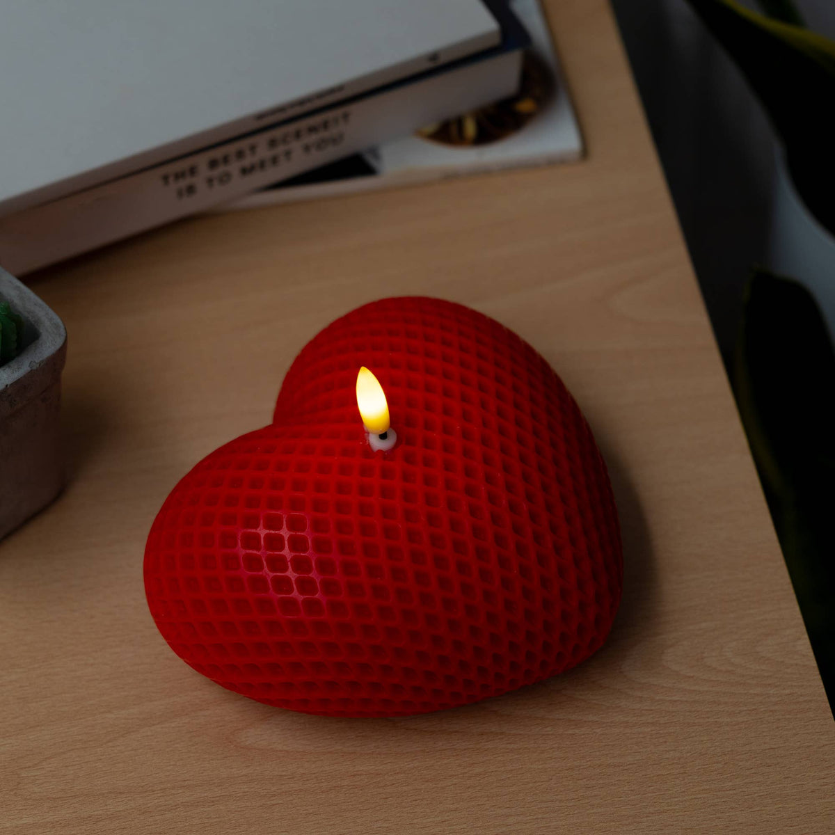 Red Heart LED Candle