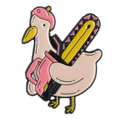 Pin’s Canard Blanc Tronçonneuse