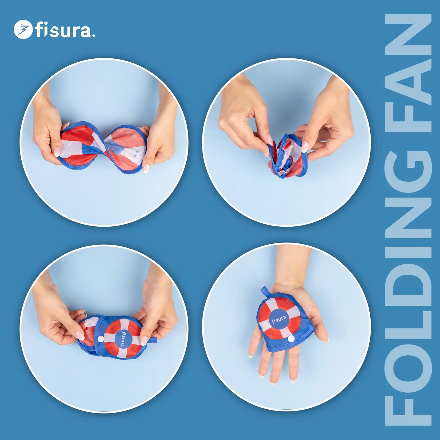 Éventail Pliable Imprimé Bouée – Fisura – vue 6