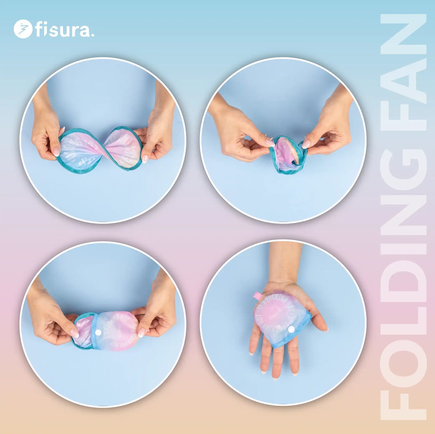 Éventail Pliable « It’s fucking hot » Effet Dégradé – Fisura – vue 6