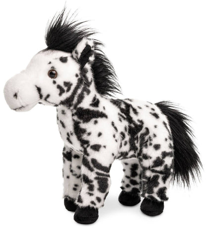 Standing Black Polka Dot Plush Horse