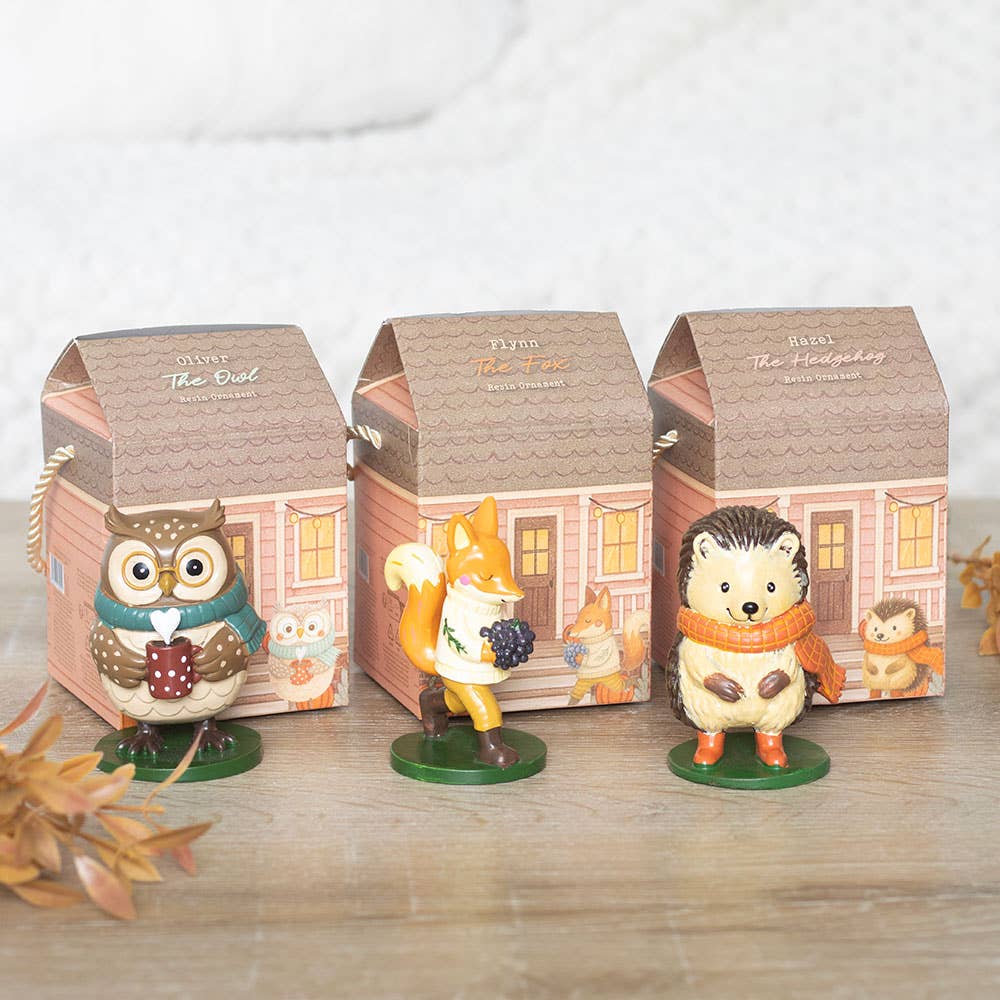 "Oliver" figurine ornament — Autumn owl