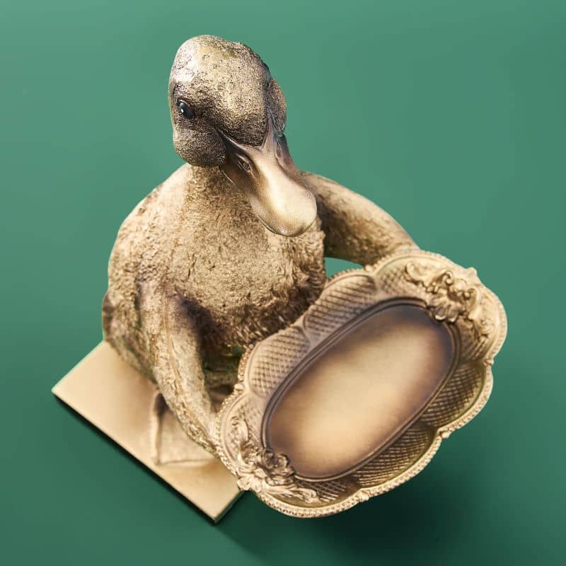 Gold Duck Card Holder, Resin