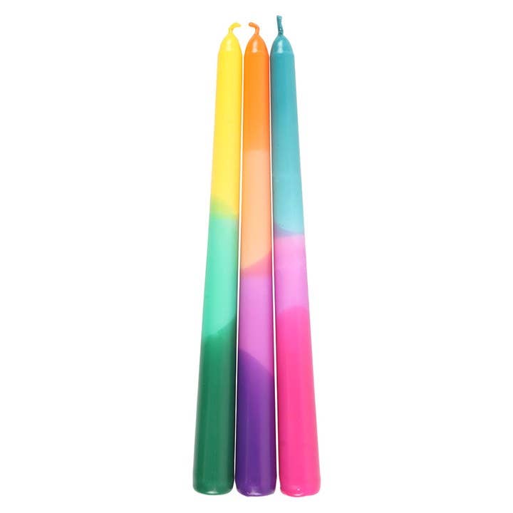 Set of 3 Aura Energy Dipped Tapered Candles