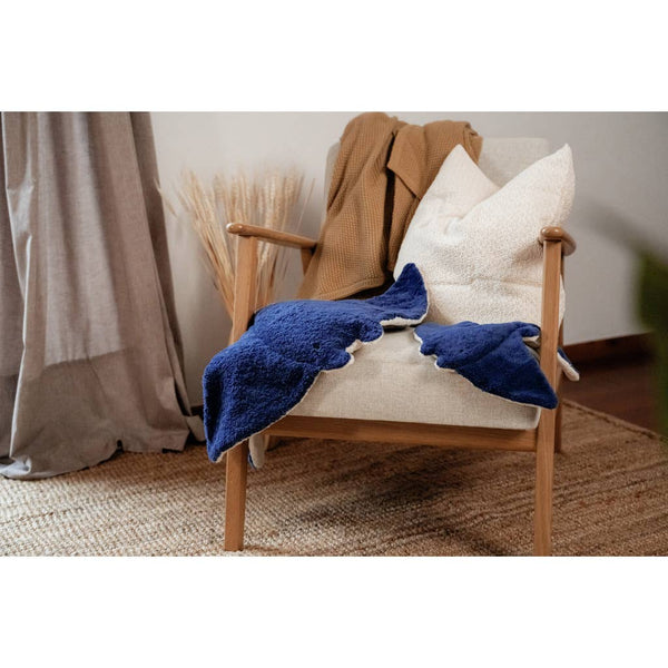 Grote pluche manta rog | Blauw