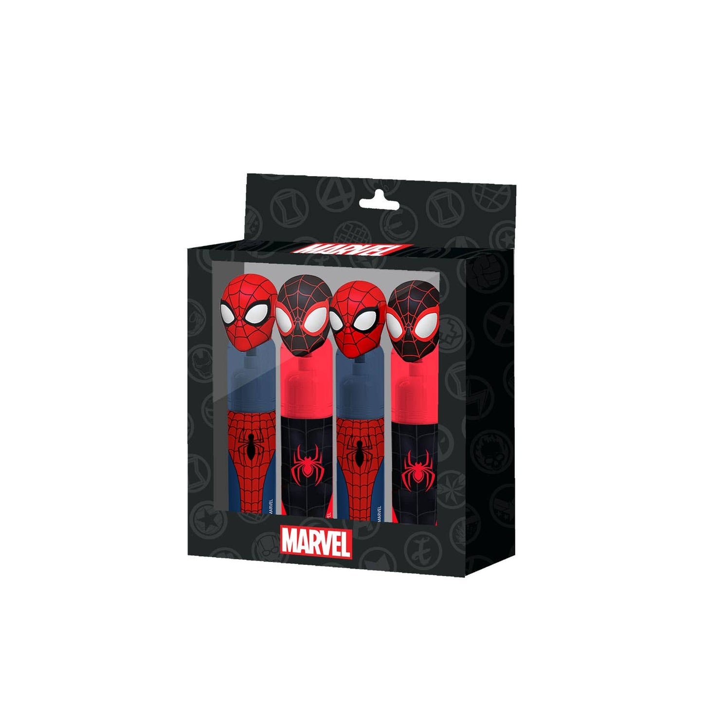 Spiderman - Set van 4 markeerstiften: Koraal en blauw