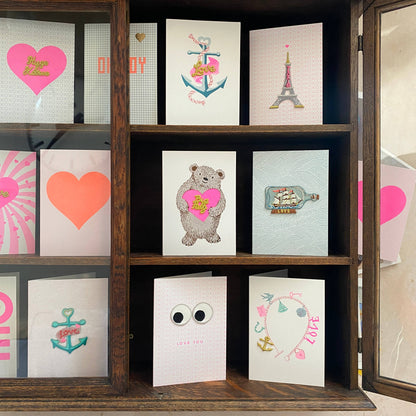 Carte St Valentin - Cœur Rose