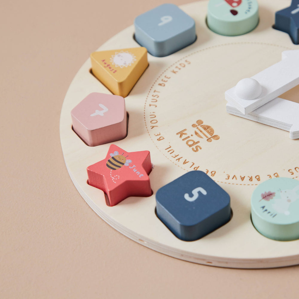 Houten klokpuzzel voor kinderen
