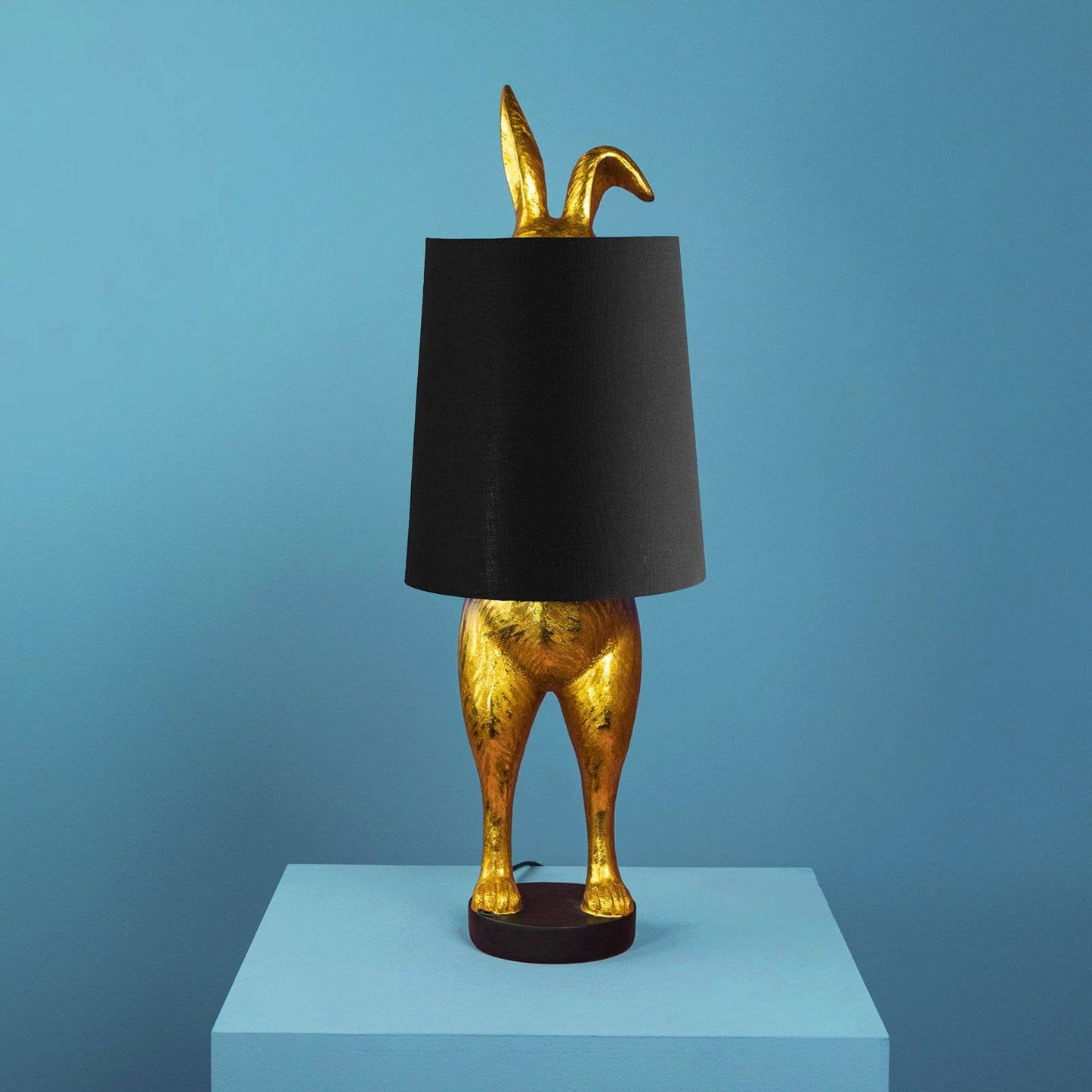 Lampe de table Hiding Bunny®, Or/Noir, 24 x 24 x 74 cm
