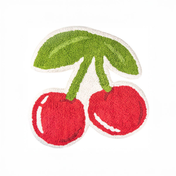 Cherry tufted bath mat