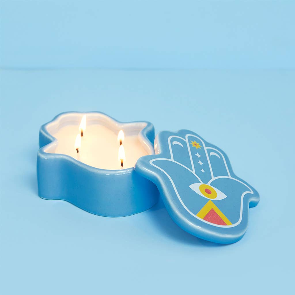 Blue Lucky Hand Candle