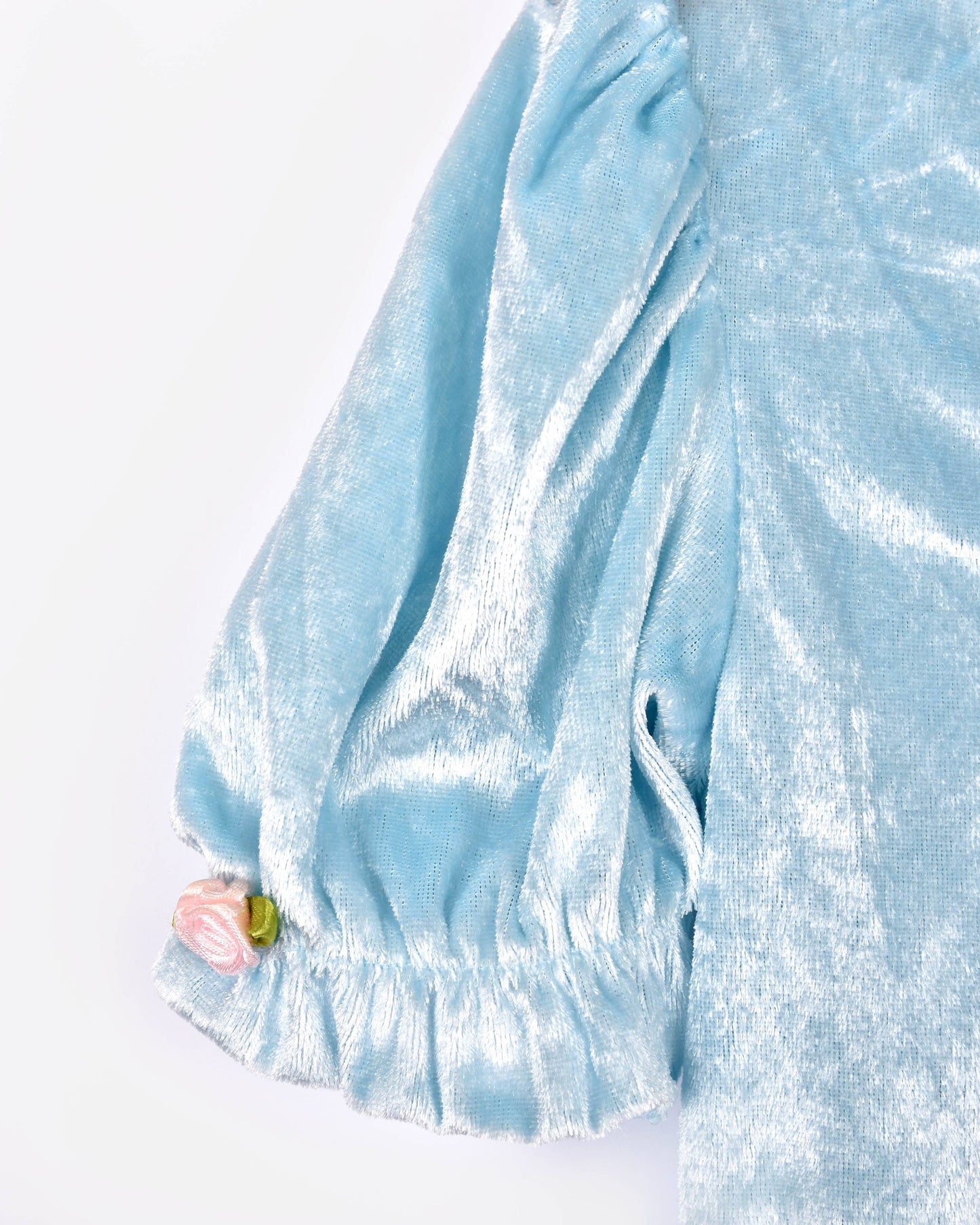 Robe de princesse en velours bleu clair 98-104 Cl 2-4 ans
