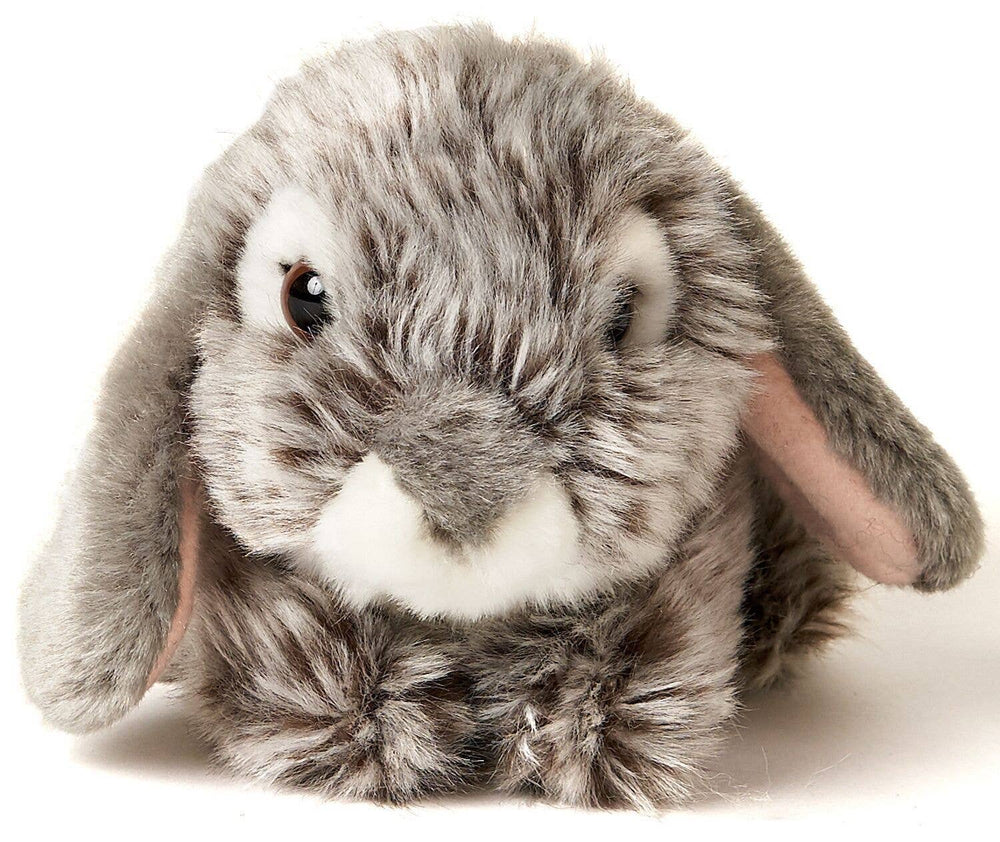 Peluche Lapin Bélier Gris Couché