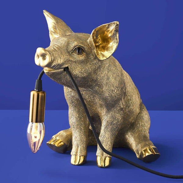 Golden Pig Table Lamp