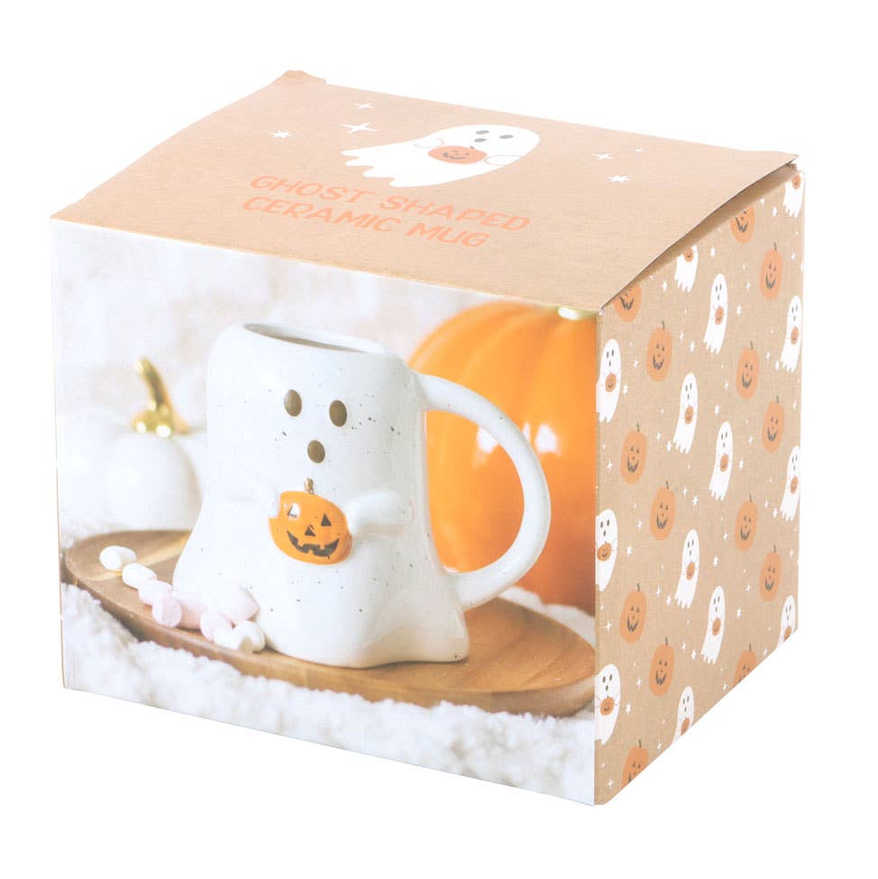 Ghost Mug with Pumpkin