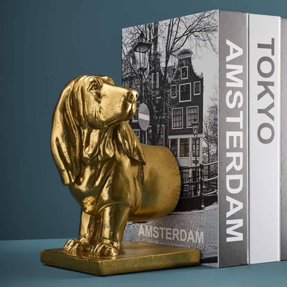 S/2 Dachshund Bookends, Gold 27.5 x 14 x 20 cm
