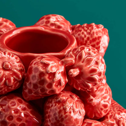 Aardbeivaas, rood aardewerk, 20 x 20 x 25 cm