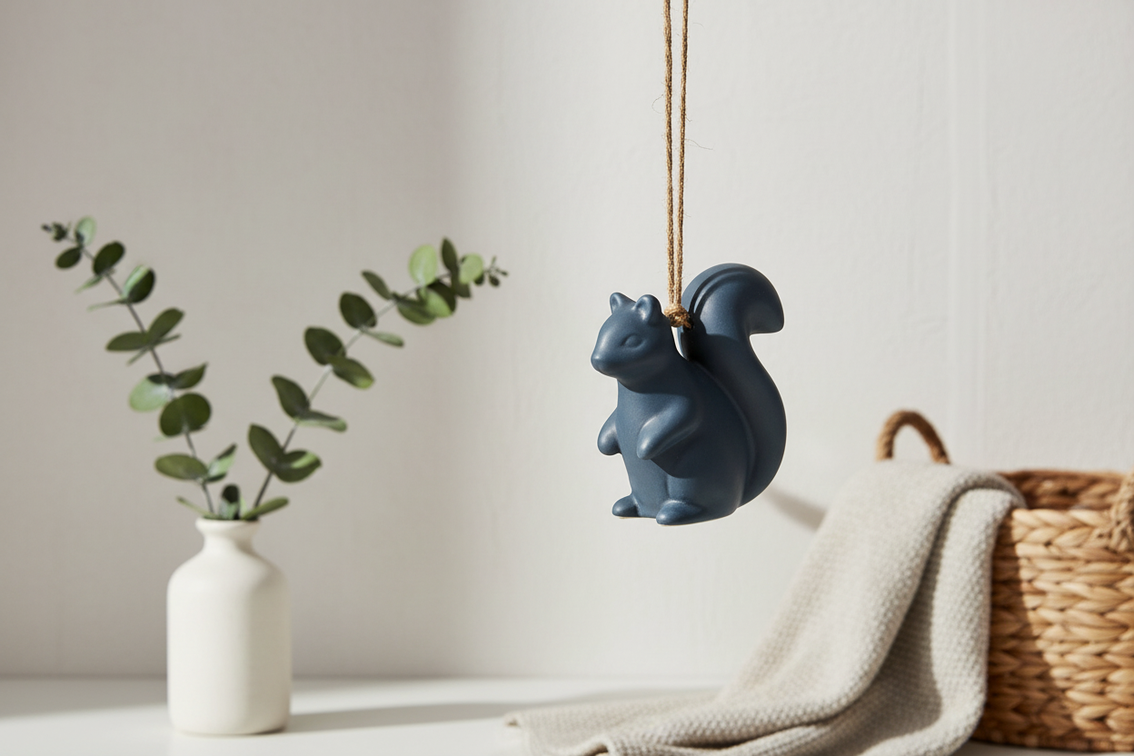 Hangende decoratie - Marineblauwe eekhoorn