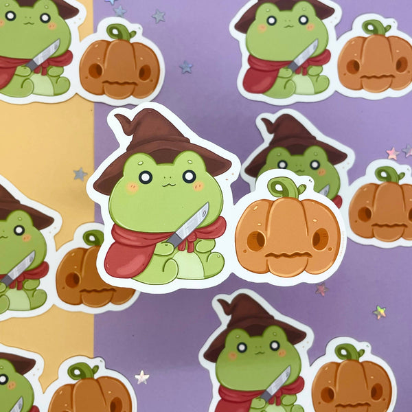 Pompoen Kikker Sticker