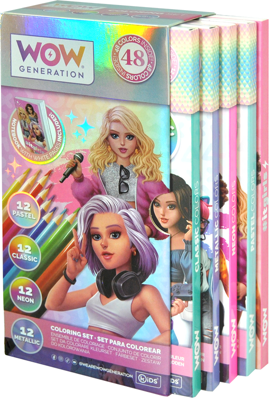 Set of 48 colored pencils and notebook