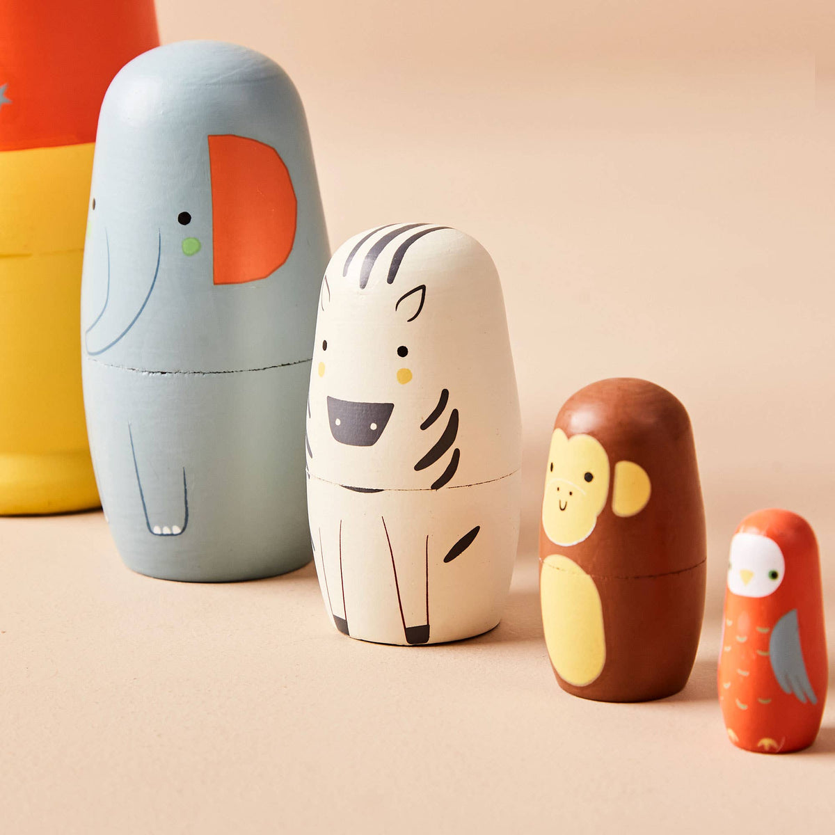 Safari Animal Russian Dolls, Wooden Russian Dolls