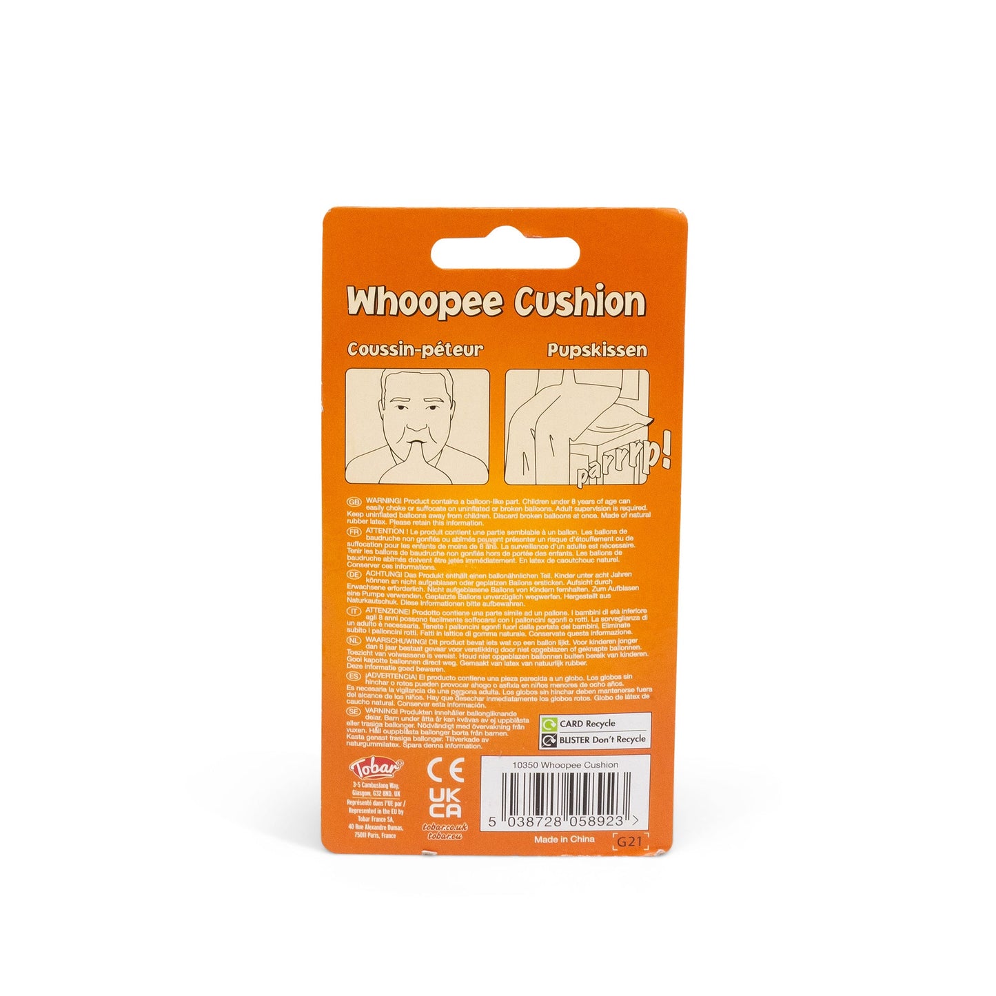 CLASSIC JOKE WHISTLE CUSHION BLISTER