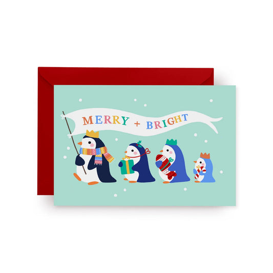 Penguins Greeting Card - Holiday Parade