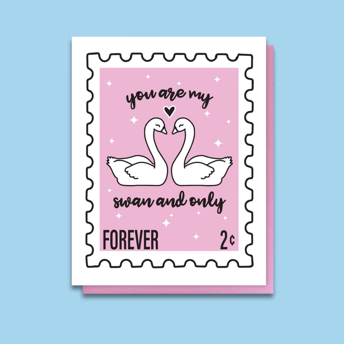 Swans in Love Card