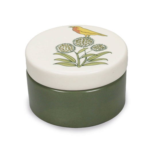 Voysey Ceramic Trinket Box Botanical Garden Wildlife Bird