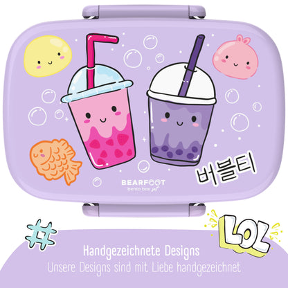 Kids' Bento Box with Compartments, Leak-Proof - BubbleTea, Purple
