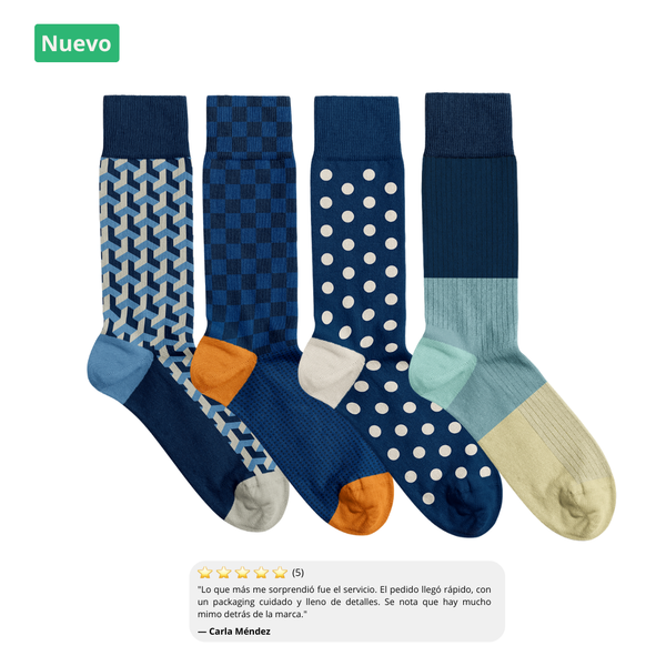 Blue Geometry Socks Pack 🔵🟦⚪