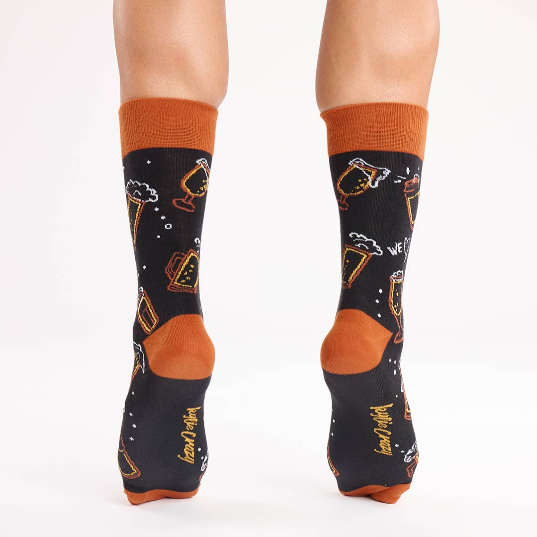 Fun unisex seamless cotton SOCKS BEER print