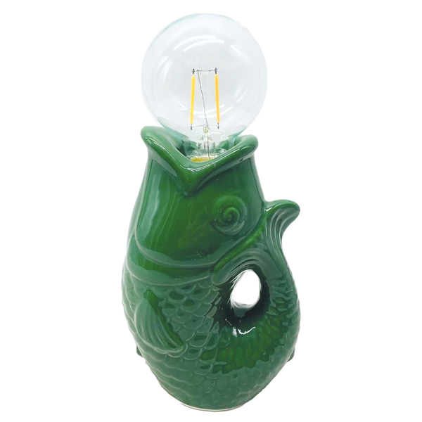 Green LED fish decoration, battery-operated, L13.5 W8.2 H27cm