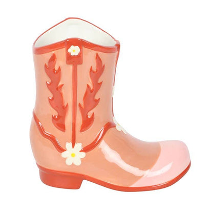 Vase Botte de Cow-boy rose