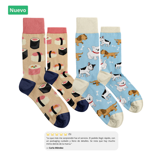🍣🐶 Familiar Socks Pack - Sushi & Dogs