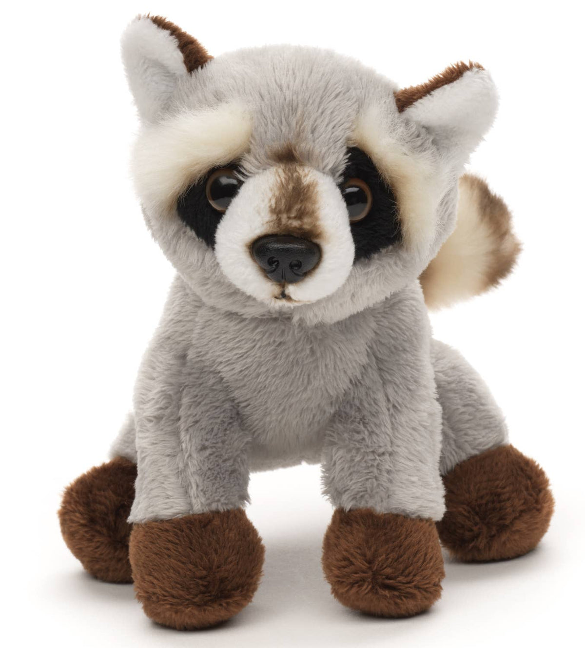 Plain grey raccoon plush toy
