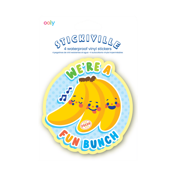 Autocollants vinyle Stickiville Fruits amusants – Lot de 4 OOLY — vue de présentation du produit