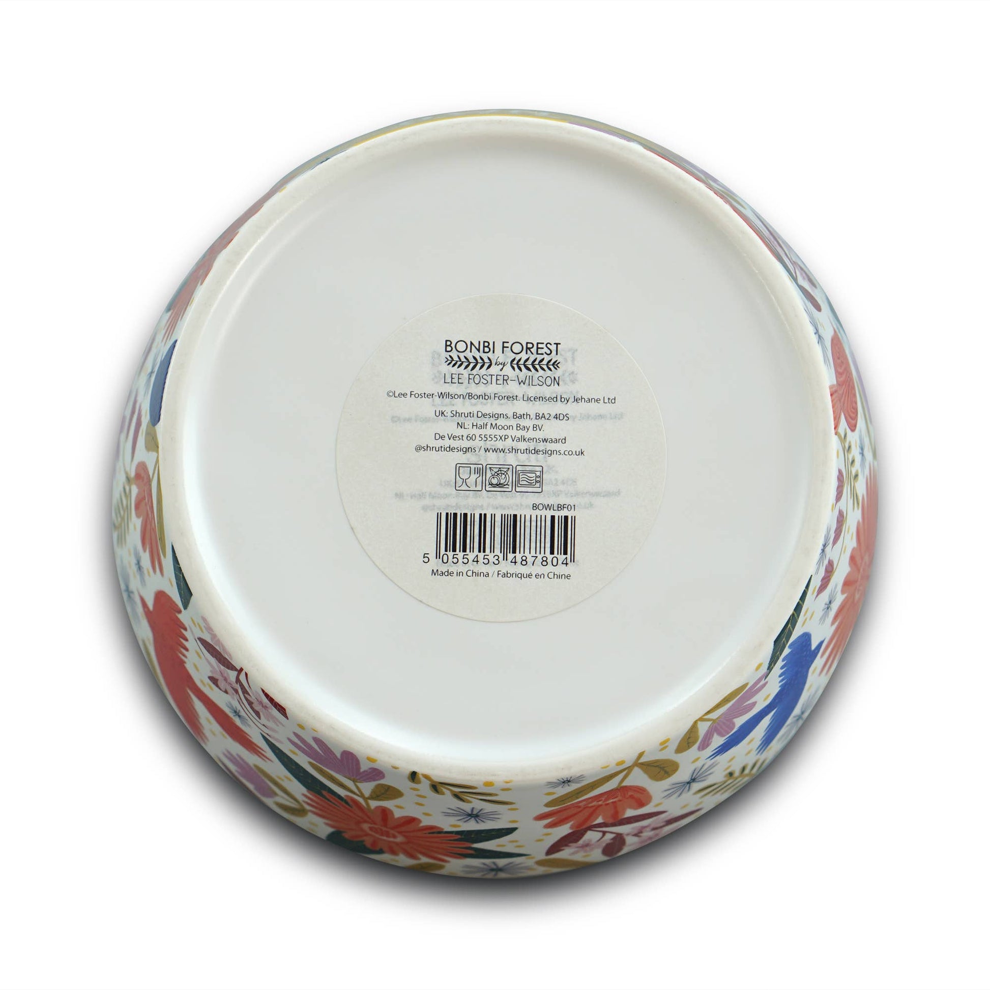 Ceramic bowl with floral design, positive and uplifting message