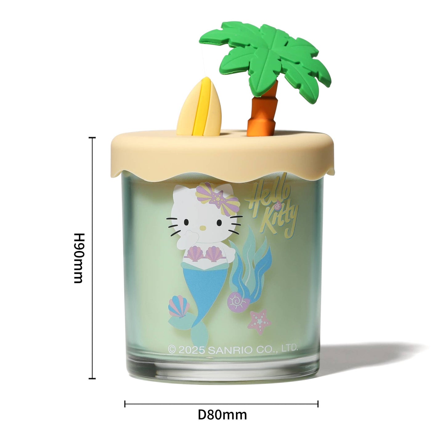 Summer-themed candle with 3D silicone lid, Piña Colada scent