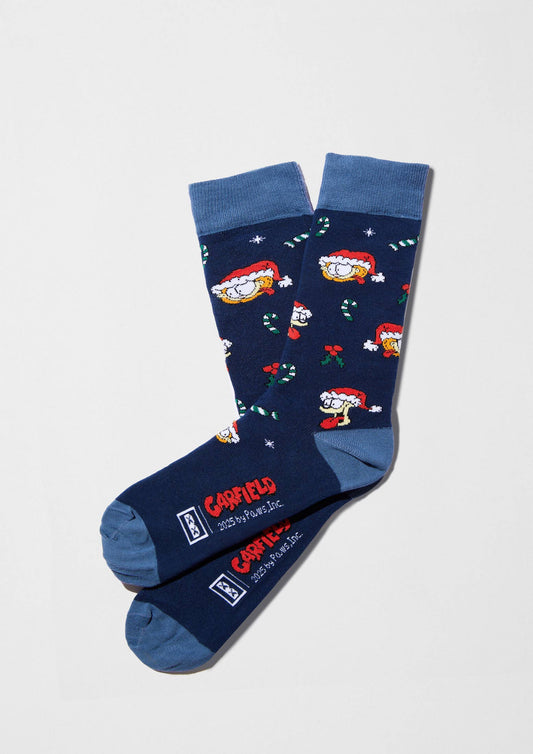 BeGarfield Santa - Chaussettes en coton biologique à 100%
