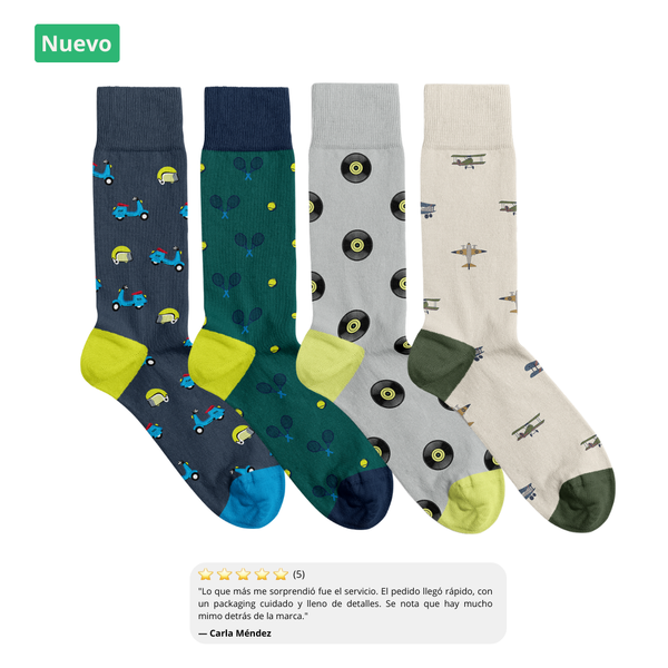 Hobbies Socks Pack 🛵🎾✈️